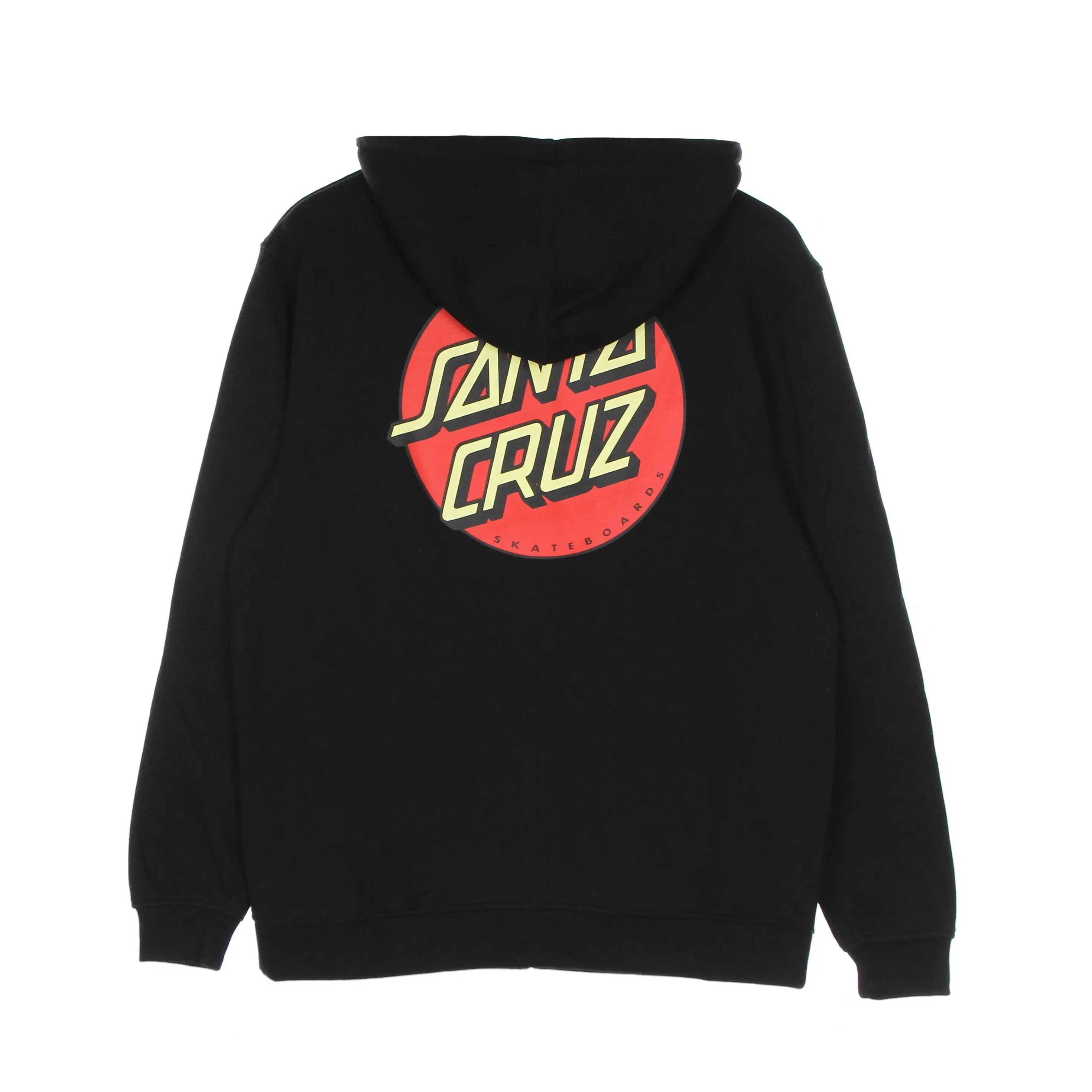 Classic Black Men's Zip-Up Hoodie with Dot Design