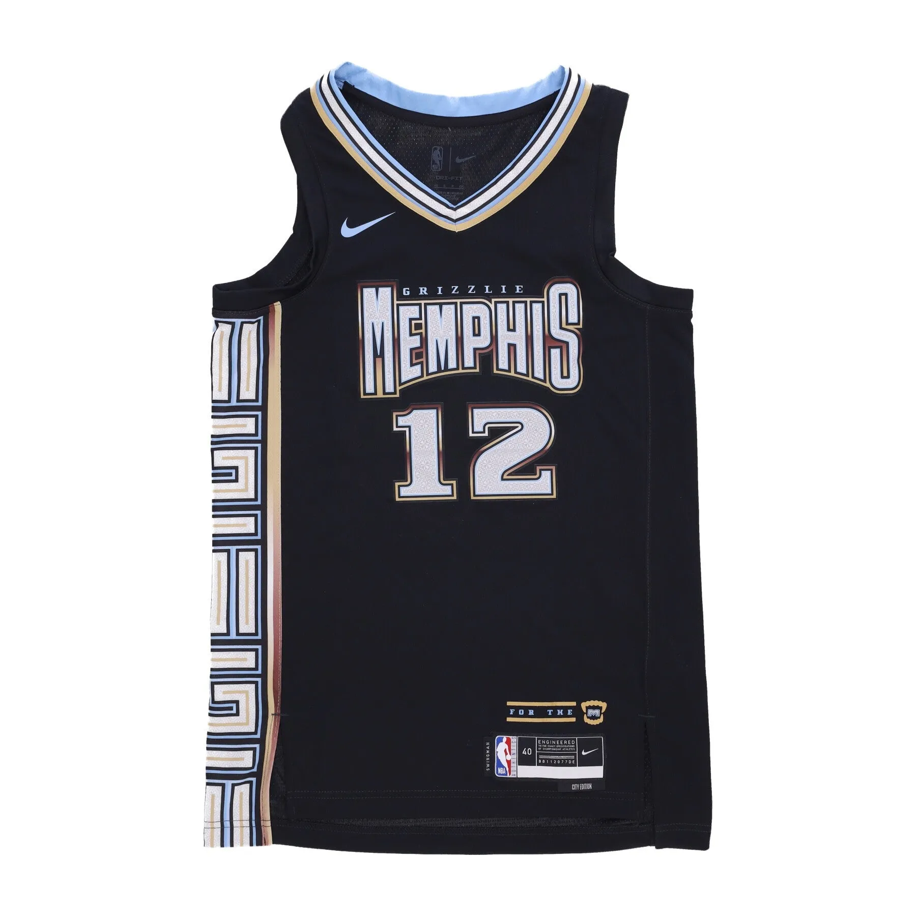 Memgri Black NBA City Edition 22 Dri-fit Swingman Jersey No 12 Ja Morant Basketball Jersey